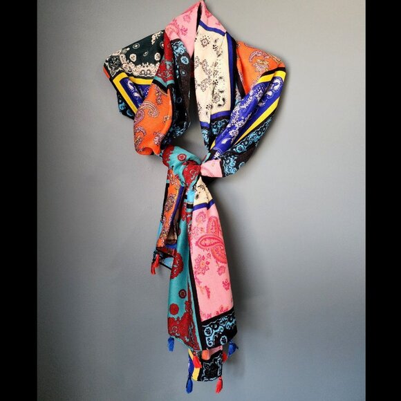 Colorful Boho Fashion Patchwork Bohemian Scarf - Picture 1 of 11